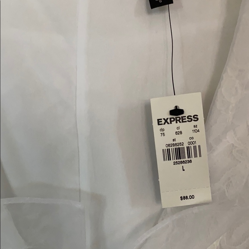 Express White Ruffled Top - Picture 2 of 8